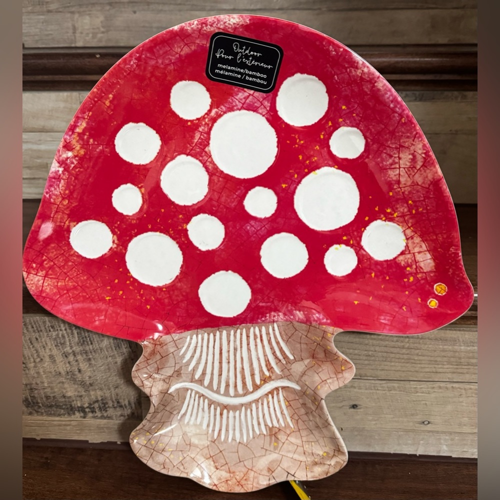 Cute 🥰 Mushroom 🍄 Shape Serving Tray - Material Melamine Perfect for Outdoor Di…